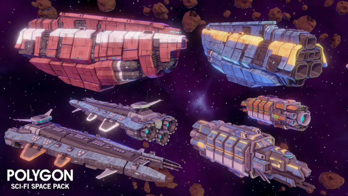 Polygon Sci-Fi Space Ships preview 1