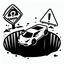 Drive into a big hole