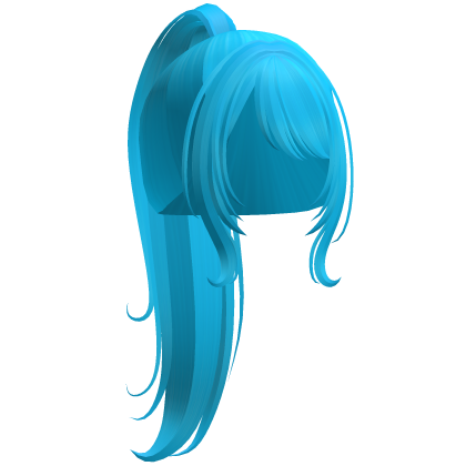 Long Ponytail Blue Hair W Bangs Roblox item
