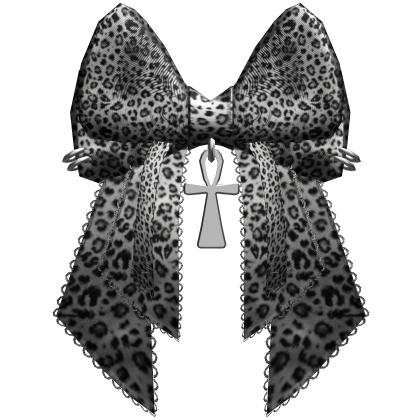 Gothic Spiked Leopard Hair Bow (Black n White) Roblox item