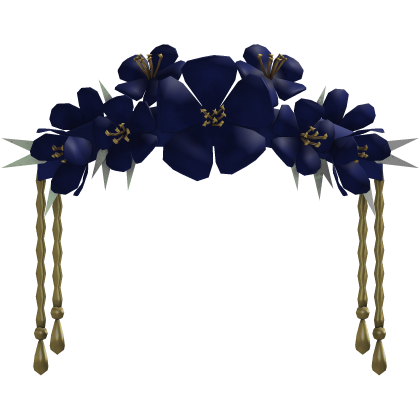 Blue & Gold  Flower Headpiece 