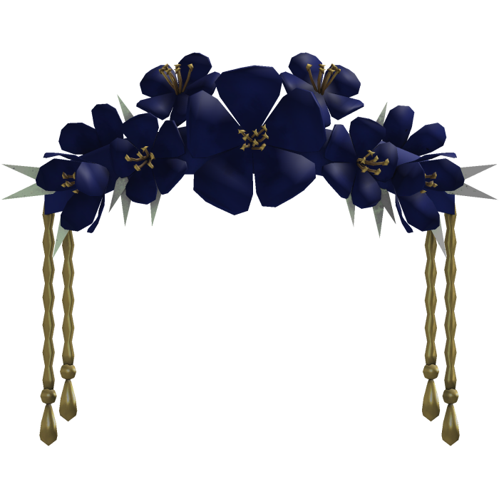 Blue & Gold  Flower Headpiece 