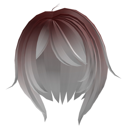 cute messy short hair ombre red white Roblox item