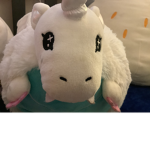 White fluffy dragon unicorn