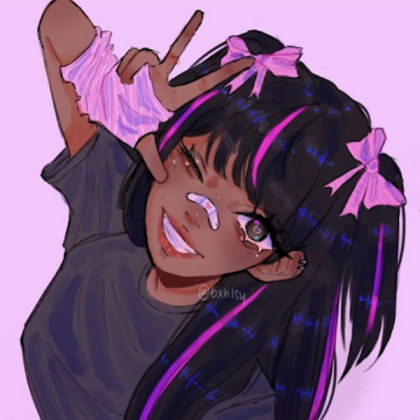 Aesthetic | Anime Black girl | Purple | Pink Roblox decal