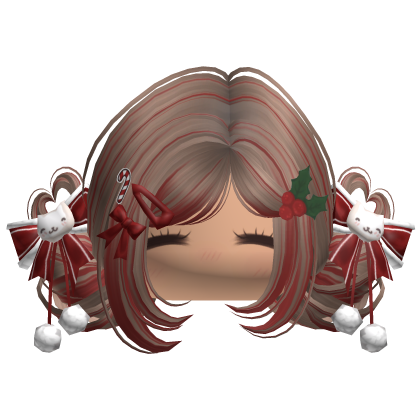 ♡ Christmas Buns w/ Bows (Brown & Red)