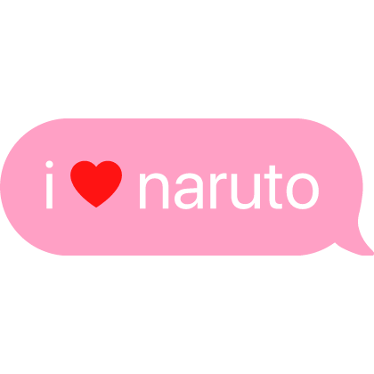 i heart naruto text