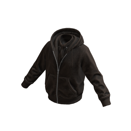Brown Layered Hoodie w/ Shirt & Tie 