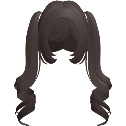 cute long loose curls in brown Roblox item