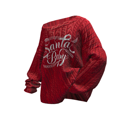 Posed Off-Shoulder Christmas Sweater (Santa Baby)