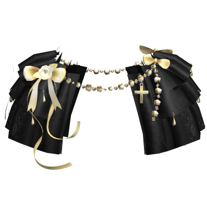 Black Victorian Lace Yellow Ribbon Dress 3.0