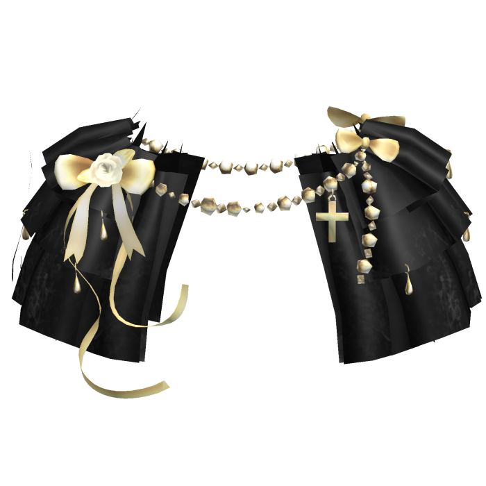 Black Victorian Lace Yellow Ribbon Dress 3.0