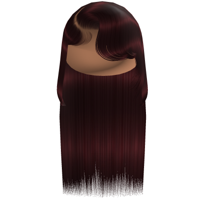 Sleek Side Swoop Bang Straight Hair (Red)