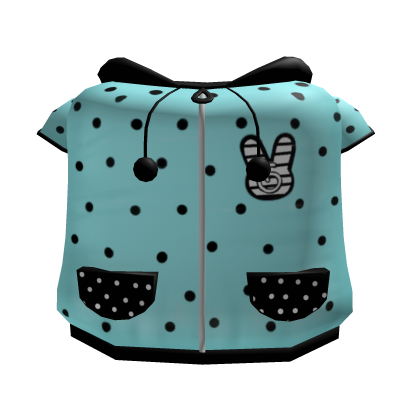 ꒰♡꒱ Blueberry Polka Dot Hooded Vest 