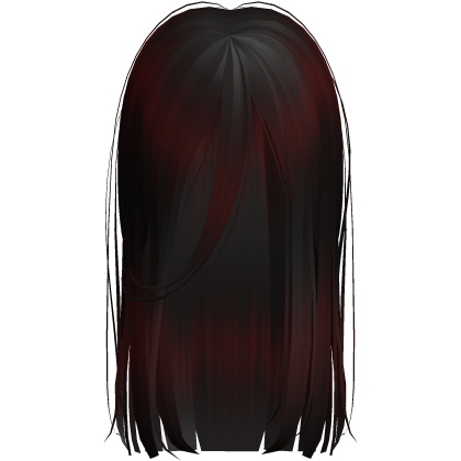 Long Messy Goth Horror Hair In Black Red