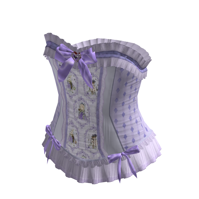 Bow Lace Trim Corset Top (Purple)