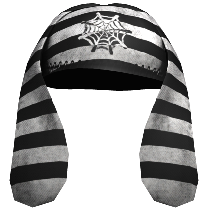 oversized cobweb striped bunny ears hat