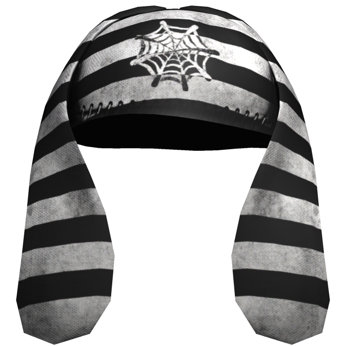 oversized cobweb striped bunny ears hat