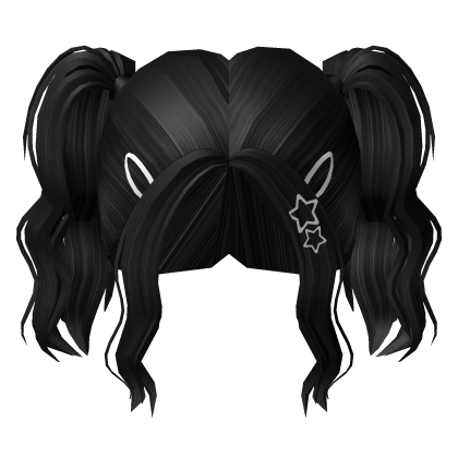 Black Cheap Curly Ponytails with Clips Roblox item