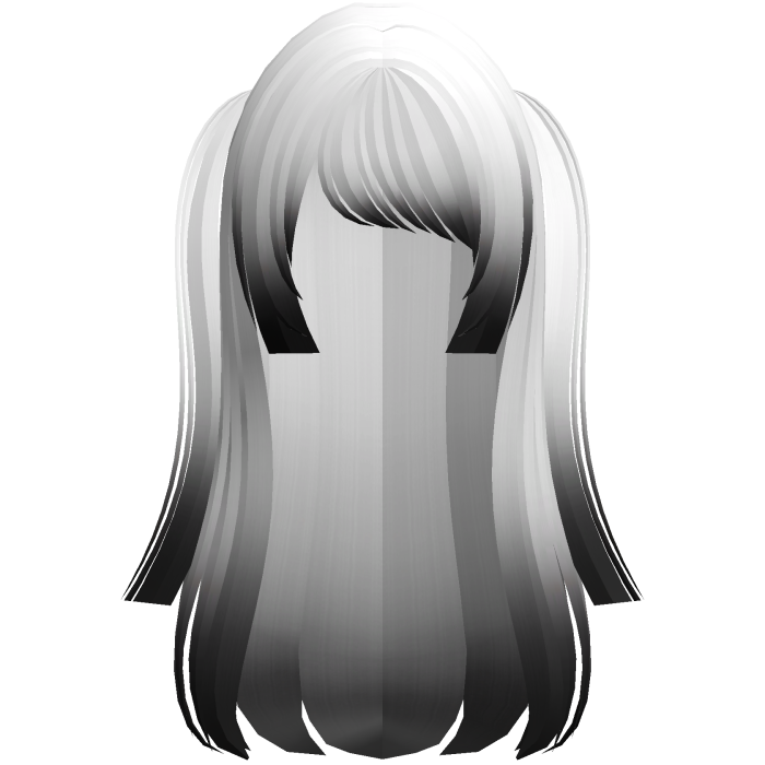 emo moe hime long hair w side ponies white black