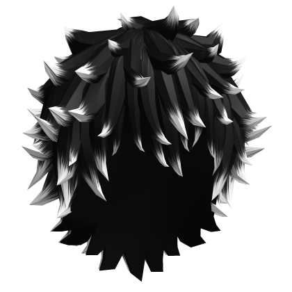 black and white fluffy emo hair