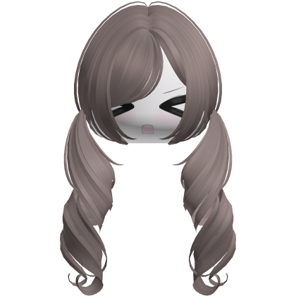 Cute Kawaii Light Brown Curly Pigtails