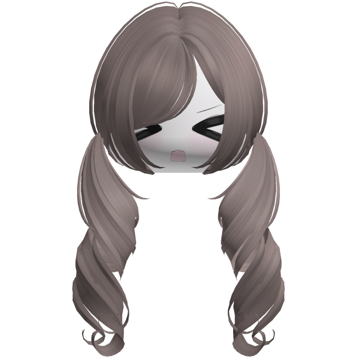 Cute Kawaii Light Brown Curly Pigtails