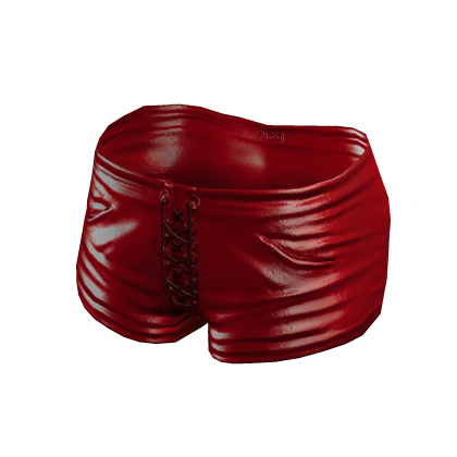Lace Up Shorts / Red