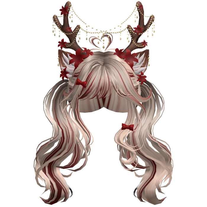 Ethereal Christmas Fairy Fawn Pigtails w/ Antlers
