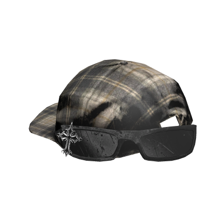 Plaid Grunge Sideways  Hat with Shades Roblox item