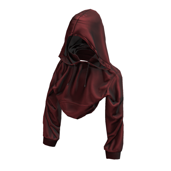 Red Hanging Hooded Sweater - Hood Up