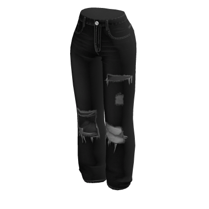 Black Distressed Ripped Jeans Roblox NoFilter
