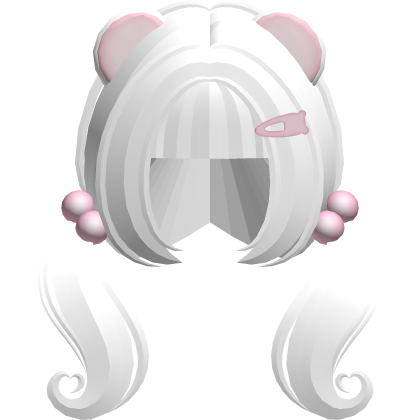 ♡ cute n short heart moe pigtails (white)
