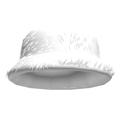 Fluffy White Y2K Bucket Hat