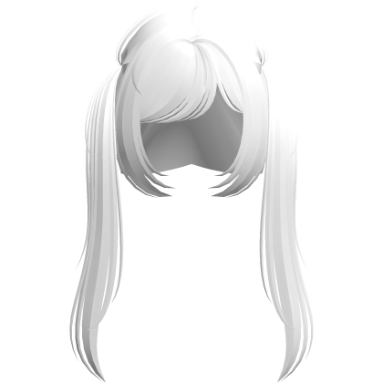 ♡ kawaii straight long white anime pigtails Roblox item