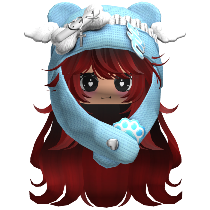 Cute Long Black and red hair Cap Cat Y2k