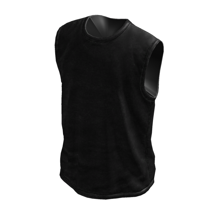 Black Distressed Sleeveless  Shirt