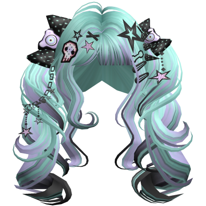 ♡ Scene Fluffy Gyaru Pigtails (Pastel Goth)