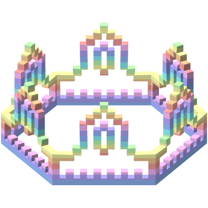 Rainbow Pastel 8-Bit Royal Crown Outline (Addon) Roblox item