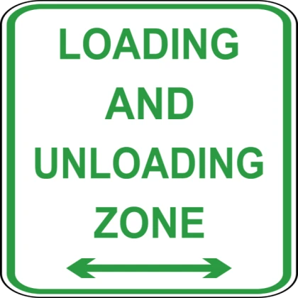 US Loading and Unloading Zone Sign