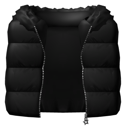 Puffer Vest Black Fur