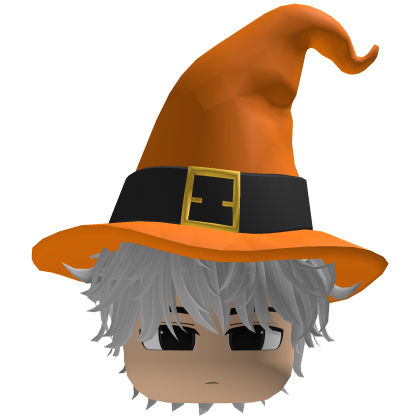 Cute messy hair boy emo y2k Halloween ( Orange ) Roblox item