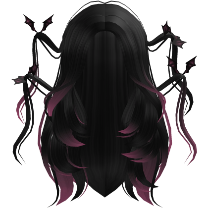 Long Halloween Bat Hair (Black & Pink) Roblox item
