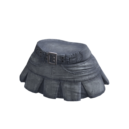 Ruffle Denim Mini Skirt Light Blue thumbnail