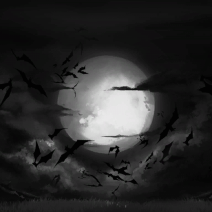 Black Full Moon Gothic Vampire Background