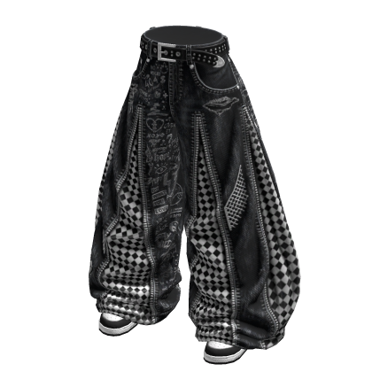 Black Baggy Zipper Jeans BOEVI