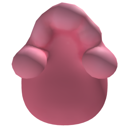 Reddish pink stylized big slime blob hair