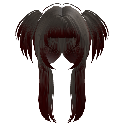 Ash/Red Layered Hime Cut w/ Pigtails Roblox item