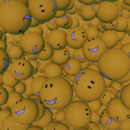 Bunch of Yellow Scary Smiling Faces