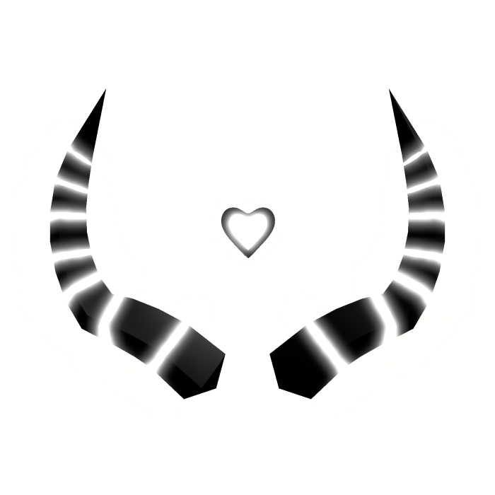 (Emissive) Glowing Black Heart Horns